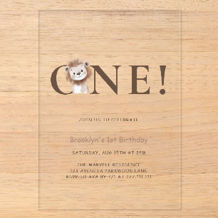 Invitation anniversaire 1 an thème Lion Safari ave