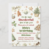 Invitation Anniversaire 1er biscuits Noël (Devant)