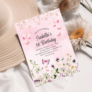 Invitation anniversaire 1ère année Bohème Fleur Sa