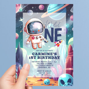 Invitation Anniversaire 1ère année de l'Astronaute Alien Spat