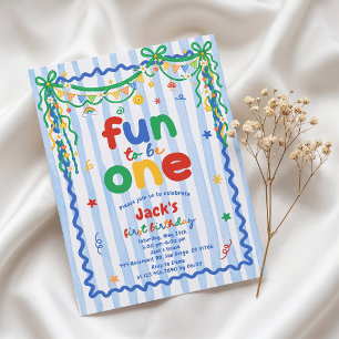Invitation Anniversaire 1ère année garçon Fun To B