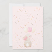 Invitation anniversaire 1ère année Lapin Rose | Bé (Dos)
