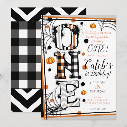 Invitation Anniversaire 1ère année sur le thème Ha (Devant / Derrière)