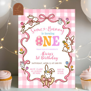 Invitation Anniversaire 1ère Fantaisie Lapin à Car