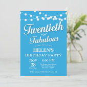 Invitation Anniversaire 20 Ans Bleu Fabuleux (Debout devant)