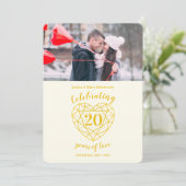 Invitation Anniversaire 20 ans Or Diamant photo (Debout devant)