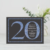 Invitation Anniversaire 20 Ans Tableau Noir Paille (Debout devant)