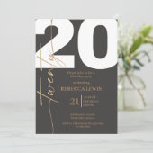 Invitation anniversaire 20ème moderne vingt ans  (Debout devant)