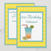 Invitation Anniversaire 21 ans (Devant / Derrière)