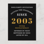 Invitation anniversaire 21 ans 2005 Noir Or (Devant)