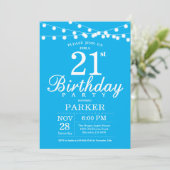 Invitation Anniversaire 21 ans Bleu (Debout devant)