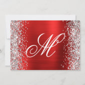 Invitation Anniversaire 21 ans Fancy Monogramme Paillettes Ar (Dos)