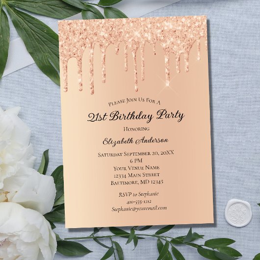 Invitation Anniversaire 21 Ans Tendances Paillette