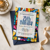 Invitation Anniversaire 25 ans Cubiste Moderne