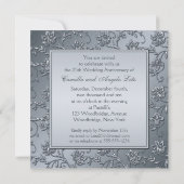 Invitation anniversaire 25 ans pailletée argentée  (Dos)
