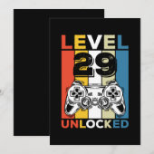 Invitation Anniversaire 29ème Niveau Débloqué 29 Jeux Vidéo R (Devant / Derrière)