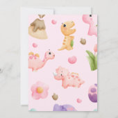 Invitation anniversaire 2 ans dinosaure fille mign (Dos)