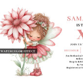 Invitation Anniversaire 2 Ans Fée Mignonne Fleurs