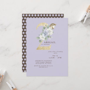 Invitation anniversaire 2 ans licorne violet