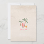 Invitation Anniversaire 2 ans Pink Mint Two Cool Surfing (Dos)