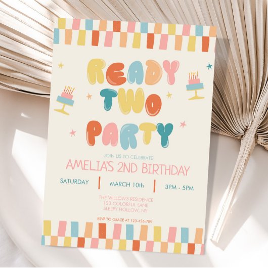 Invitation Anniversaire 2 Ans Ready Two Party Colo