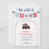 Invitation anniversaire 2 ans Rouge Blanc & Bleu P (Devant)