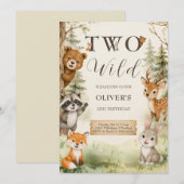 Invitation anniversaire 2 ans Two Wild aquarelle f (Devant / Derrière)