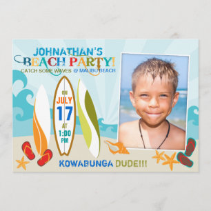 Invitation Anniversaire 2 de plage de conseils de type et de