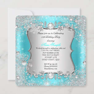 Invitation Anniversaire 2 Hiver Merveilleux Flocon de Neige A