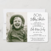 Invitation Anniversaire 2 Photos Simple Noir et Bl (Devant)