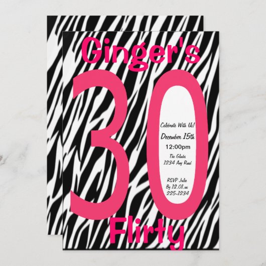 Invitation Anniversaire 30 ans (Devant / Derrière)