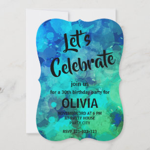 Invitation Anniversaire 30 ans à l'encre d'alcool