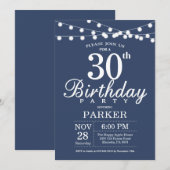 Invitation Anniversaire 30 Ans Bleu (Devant / Derrière)