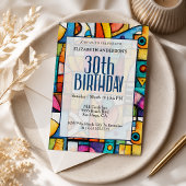 Invitation Anniversaire 30 ans Cubiste Moderne