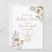 Invitation Anniversaire 30 ans Dîner Fleur Blanche de Noël d' (Devant)