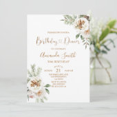 Invitation Anniversaire 30 ans Dîner Fleur Blanche Noël Hiver (Debout devant)