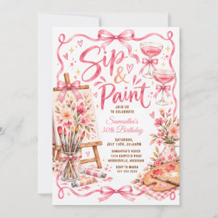 Invitation anniversaire 30 ans femme avec peinture