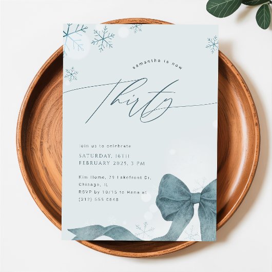 Invitation Anniversaire 30 Ans Moderne Flocon de N