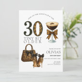 Invitation Anniversaire 30 ans moderne, Impression léopard te (Debout devant)