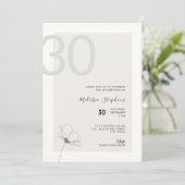 Invitation anniversaire 30 ans moderne - Style min (Debout devant)