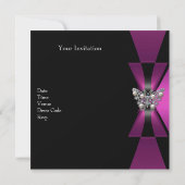Invitation anniversaire 30 ans papillon noir prune (Dos)