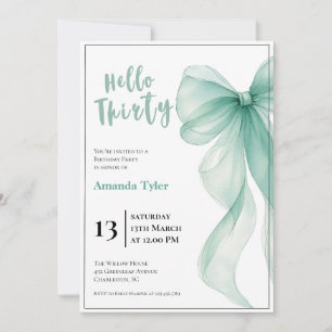 Invitation Anniversaire 30 Ans Ruban Bleu Glaçon