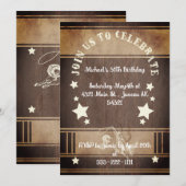 Invitation Anniversaire 30 ans thème cowboy vintage (Devant / Derrière)
