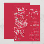Invitation Anniversaire 30 Ans Trendy Red Talk Thirty To Me (Devant / Derrière)