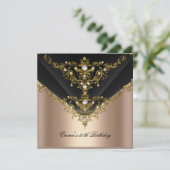 Invitation Anniversaire 30e Gold Coffee Cream Pearl Black (Debout devant)