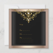Invitation Anniversaire 30e Gold Coffee Cream Pearl Black (Dos)
