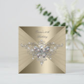 Invitation Anniversaire 30e Gold Coffee Pink Pearl (Debout devant)