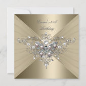 Invitation Anniversaire 30e Gold Coffee Pink Pearl (Devant)