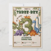 Invitation Anniversaire 3 ans de dinosaure Trois-Rex Anniver (Devant)