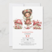Invitation Anniversaire 3 ans Fée Joyeuse Fleurs R (Devant)